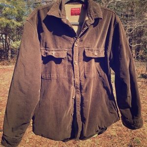 Men’s small brown corduroy fleece lined jacket
